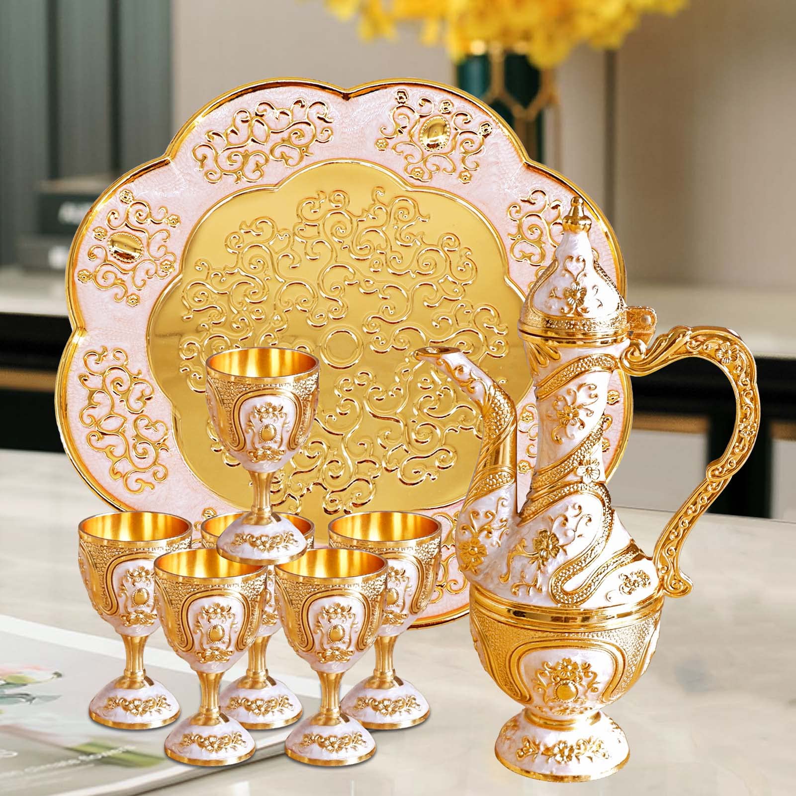 Amazon.com | Vintage Turkish Coffee Pot and Cups Set,Tea Service